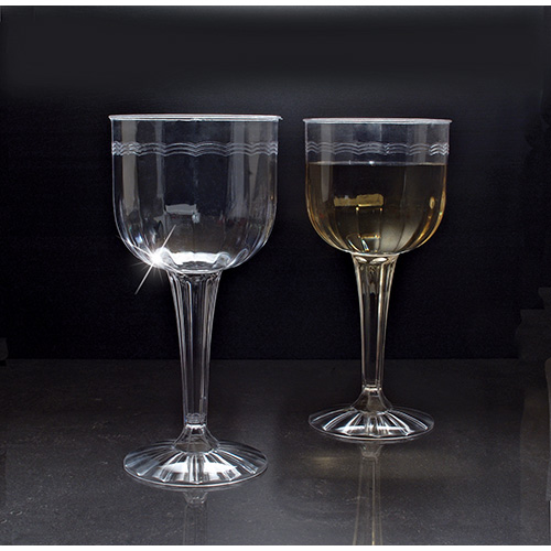 EMI Yoshi Plastic Flute Wine Goblet, 8 OZ, Clear