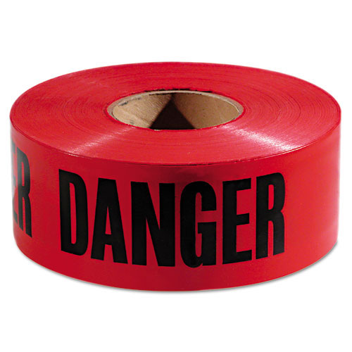 Empire Level Danger Barricade Tape, "Danger" Text, 3" x 1000ft, Red/Black