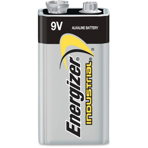 Energizer Alkaline Industrial Battery, 9 Volt, 6BX/CT