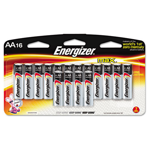 Energizer MAX Alkaline AA Batteries, 1.5V, 16/Pack