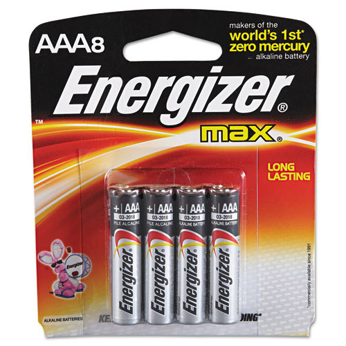 Energizer MAX Alkaline AAA Batteries, 1.5V, 8/Pack