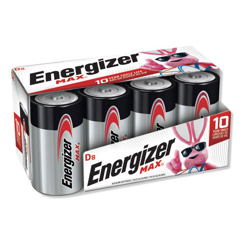 Energizer MAX Alkaline D Batteries, 1.5V, 8/Pack