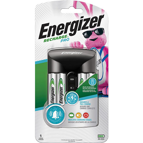 Energizer Recharge Pro AA/AAA Battery Charger, 3/Carton, 3 Hour Charging, AC Plug, 4, AA, AAA