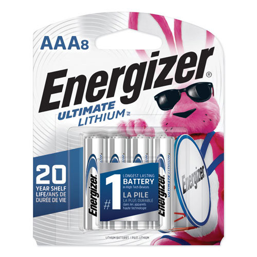 Energizer Ultimate Lithium AAA Batteries, 1.5V, 8/Pack