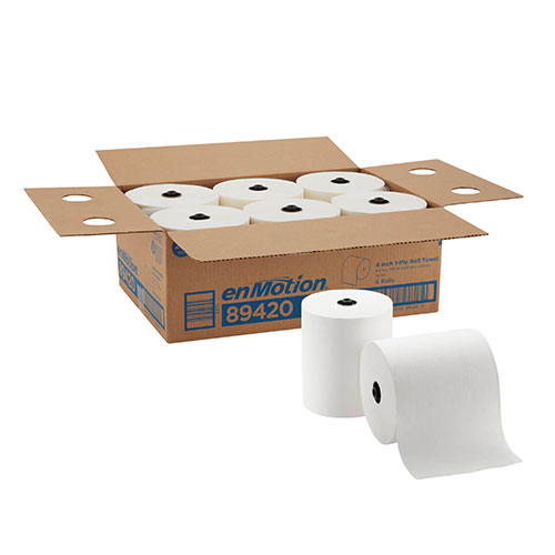enMotion 8" Paper Towel Roll, White, 89420, 700 Feet Per Roll, 6 Rolls Per Case