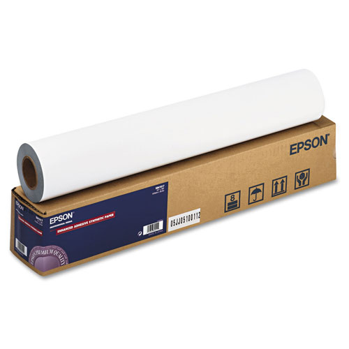 Epson Enhanced Adhesive Synthetic Paper, 2" Core, 24" x 100 ft, Matte White