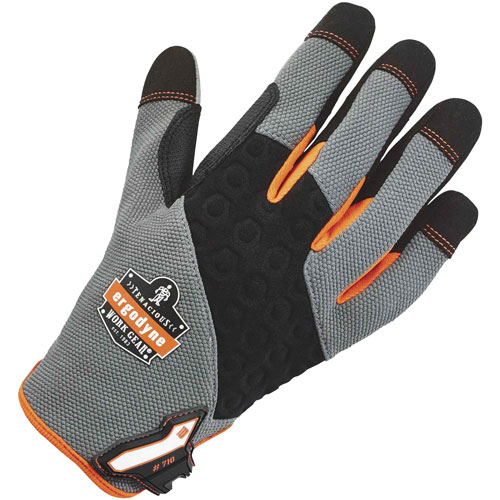 Ergodyne ProFlex 710 Heavy-Duty Mechanics Gloves, Gray, Small, Pair