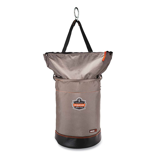 Ergodyne Arsenal 5973 Hoist Bucket Tool Bag with D-Rings and Zipper Top, 12.5 x 12.5 x 17, Gray