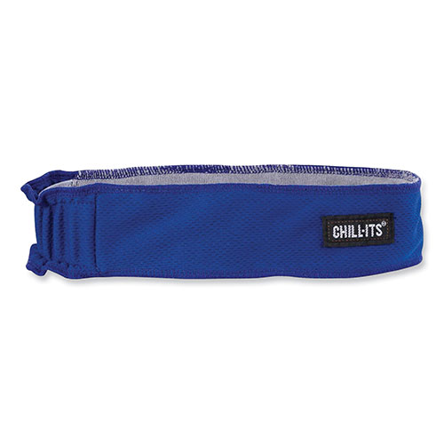 Ergodyne Chill-Its 6605 High-Perform Terry Cloth Sweatband, Cotton Terry Cloth, One Size Fits Most, Blue