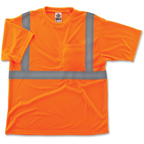 Ergodyne GloWear 8289 Class 2 Hi-Vis T-Shirt, Polyester, Orange, Large