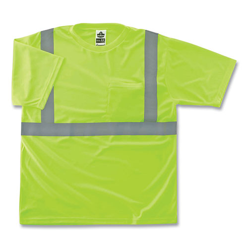 Ergodyne GloWear 8289 Class 2 Hi-Vis T-Shirt, Polyester, Lime, 5X-Large