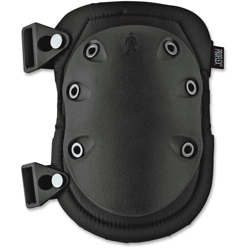 Ergodyne ProFlex 335 Slip-Resistant Rubber Cap Knee Pads, Buckle Closure, One Size, Black Cap, Pair