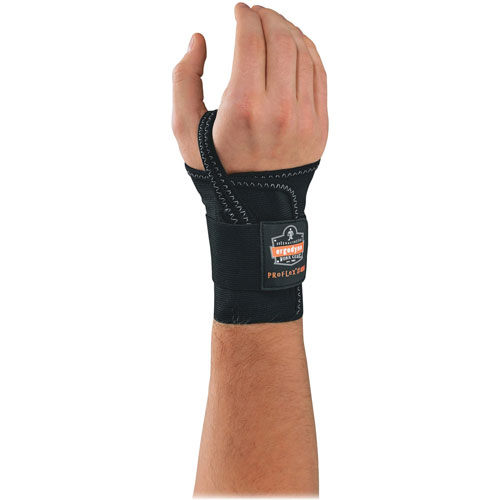 Ergodyne ProFlex 4000 Single Strap Wrist Support, Small, Fits Right Hand, Black