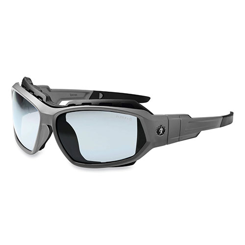 Ergodyne Skullerz Loki Safety Glasses/Goggles, Matte Gray Nylon Impact Frame, Indoor/Outdoor Polycarb Lens