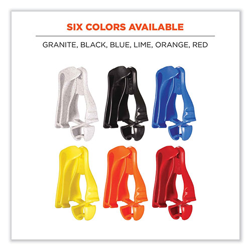 Ergodyne Squids 3405 Belt Clip Glove Clip Holder, 1 x 1 x 6, Acetal Copolymer, Black