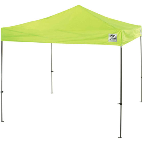 Ergodyne Shax 6010 Lightweight Pop-Up Tent, Single Skin, 10 ft x 10 ft, Polyester/Steel, Lime