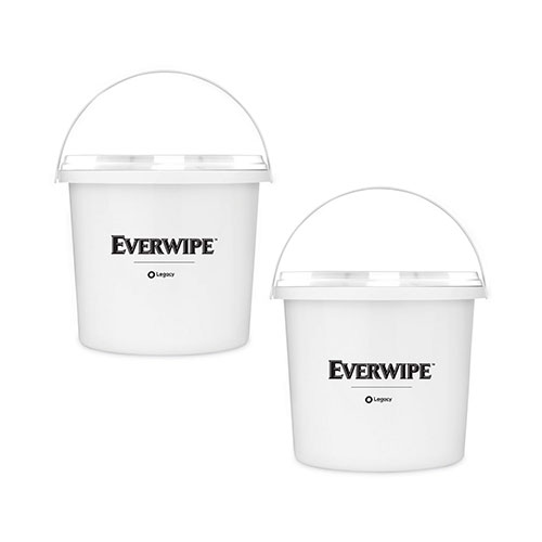 Everwipe High Volume Wet Wipe Centerpull Resealable Bucket , 12 x 12 x 12, White, 2/Carton