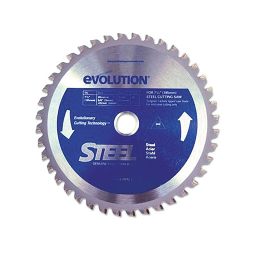 Evolution TCT Metal-Cutting Blade, 7-1/4 in, 5/8 in Arbor, 5000 rpm, 40 Teeth