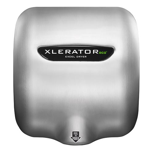 Excel XLERATOReco® Hand Dryer 208-277V, Brushed Stainless Steel, Noise Reduction Nozzle