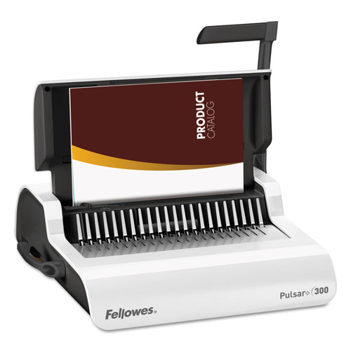 Fellowes Comb Binding Machine, 300 Sheet Capacity, White