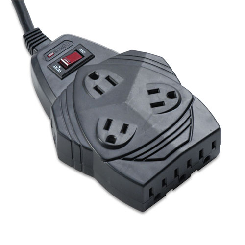 Fellowes Mighty 8 Surge Protector, 8 Outlets, 6 ft Cord, 1460 Joules, Black