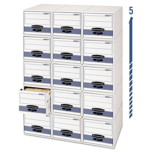 Fellowes STOR/DRAWER STEEL PLUS Extra Space-Savings Storage Drawers, Legal Files, 17" x 25.5" x 11.5", White/Blue, 6/Carton