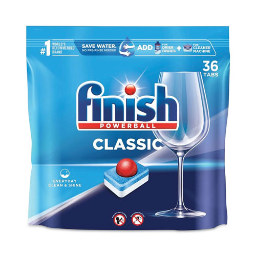 Finish® Powerball Classic Dishwasher Tabs, Fresh Scent, 36/Pack, 4 Packs/Carton