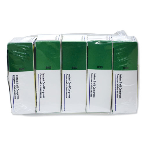 First Aid Only Instant Cold Compress, 5 Compress/Pack, 4" x 5", 5/Pack