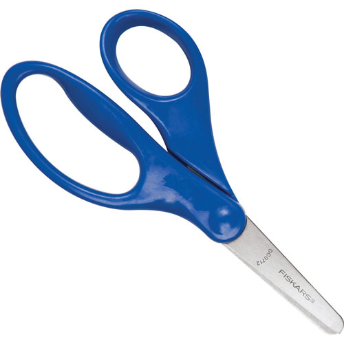 Fiskars 5" Blunt-tip Kids Scissors - 5" Overall LengthSafety Edge Blade - Blunted Tip - Blue - 1 / Each