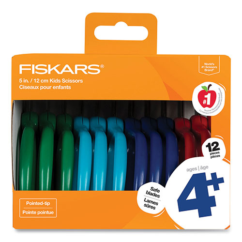 Fiskars Pointed-tip Kids Scissors Classpack (5in, 12 Pack)