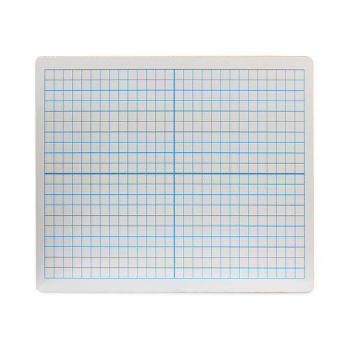 Flipside Graphing Two-Sided Dry Erase Board, 12 x 9, XY Axis Front, White Back, 12/Pack