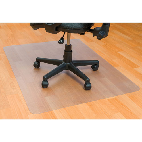 Floortex Chairmat, Rectangular, Hard Floor, 48"Wx60"Lx1/10"H, Clear