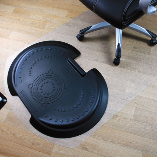 Floortex Sit-Stand Chairmat for Hard Floors, 62" x 38", Black