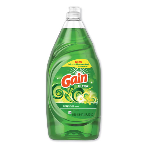 Gain Ultra Dishwashing Liquid, Original Scent, 38 oz. Bottle, 8/Case