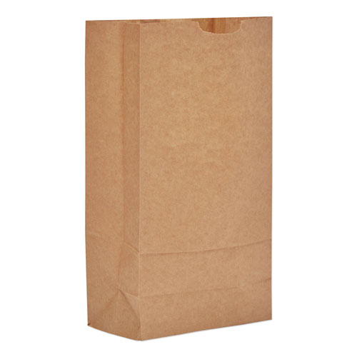 GEN Grocery Paper Bags, 57 lbs Capacity, #10, 6.31"w x 4.19"d x 13.38"h, Kraft, 500 Bags