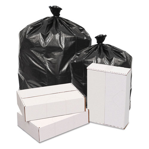 GEN Waste Can Liners, 60 gal, 1.6 mil, 38" x 58", Black, 100/Carton