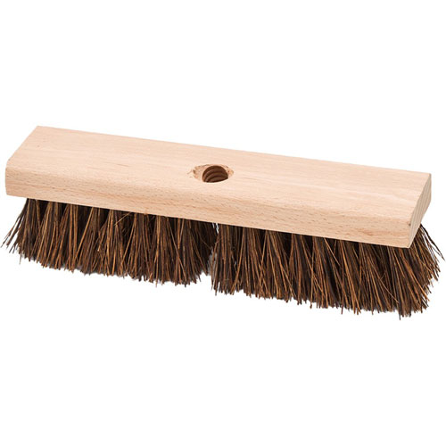 Genuine Joe Deck/Floor Brush - 2" Palmyra Bristle - 10" Handle Width - Hardwood Handle - 1 Each - Brown