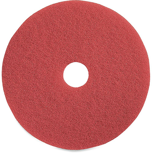 Genuine Joe Spray Buffing Floor Pads, 16", 5/CT, Red