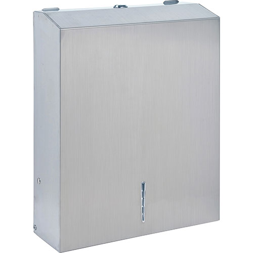 Genuine Joe Wall Mount C-Fold / Multi-Fold Paper Towel Dispenser, Stainless Steel