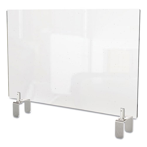 Ghent MFG Clear Partition Extender with Attached Clamp, 36 x 3.88 x 30, Thermoplastic Sheeting