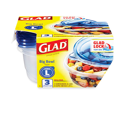 Glad Home Collection Containers & Lids, Small Snack, Square, 9 Ounce, Plastic Bags