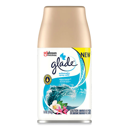 Glade Automatic Air Freshener, Aqua Waves, 6.2 oz, 4/Carton