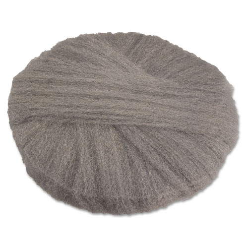 Global Material Radial Steel Wool Pads, Grade 2 (Coarse): Stripping/Scrubbing, 20", Gray, 12/CT