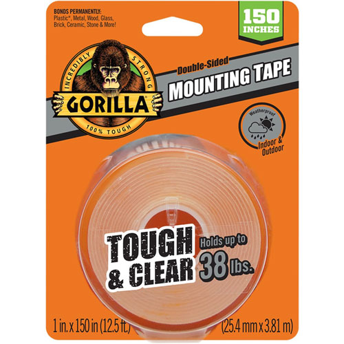 Gorilla Glue Mounting Tape, Double-Sided, 2-1/2"Wx1"Lx2-1/2"H, Clear