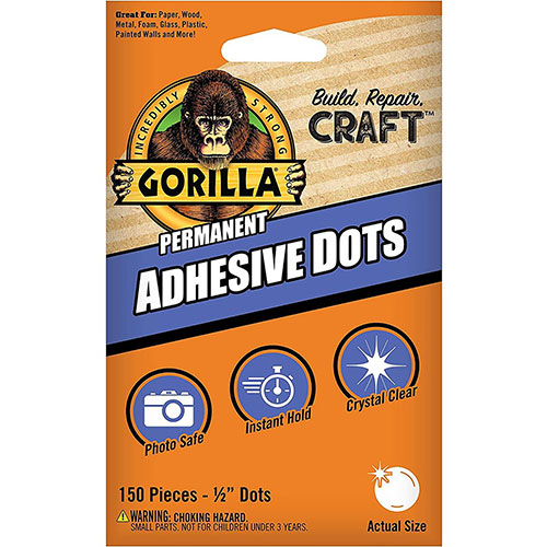 Gorilla Glue Permanent Adhesive Dots - 150 / Pack - Clear