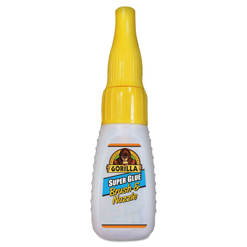 Gorilla Glue Super Glue with Brush and Nozzle Applicators, 0.35 oz, Dries Clear