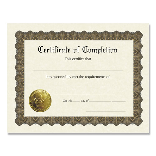Great Papers!® Ready-to-Use Certificates, 11 x 8.5, Ivory/Brown, Completion, 6/Pack