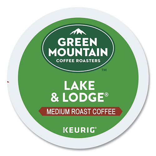 Green Mountain Lake and Lodge Coffee K-Cups, Medium Roast, 96/Carton