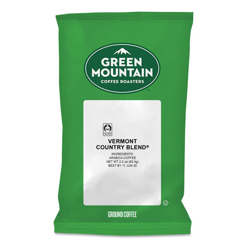 Green Mountain Vermont Country Blend Coffee Fraction Packs, 2.2oz, 100/Carton