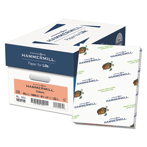 Hammermill Colors Print Paper, 20lb, 8.5 x 11, Salmon, 500 Sheets/Ream, 10 Reams/Carton